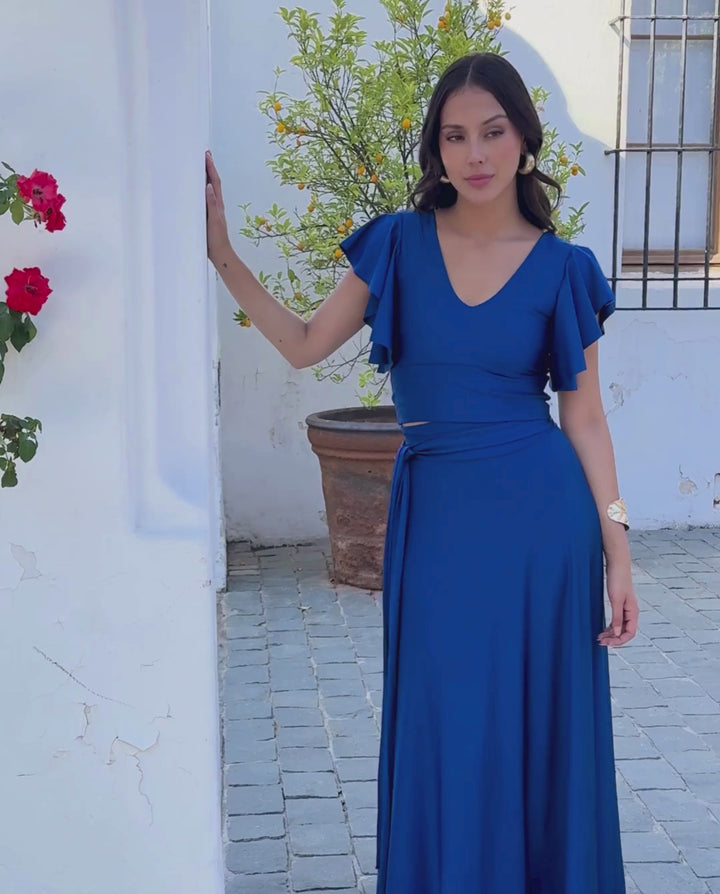 Conjunto De Fiesta Isa Azul Royal