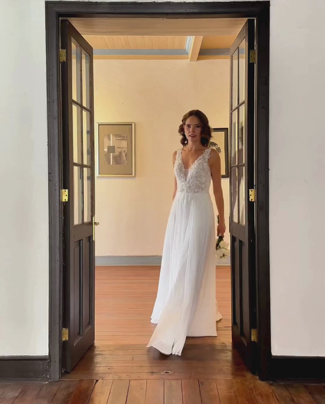 Vestido Largo de Novia Elan Gasa Ivory