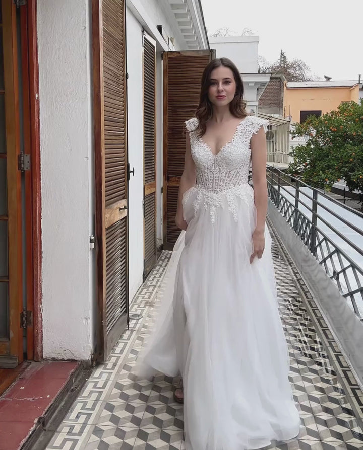 Vestido Largo de Novia Clarissa Blanco