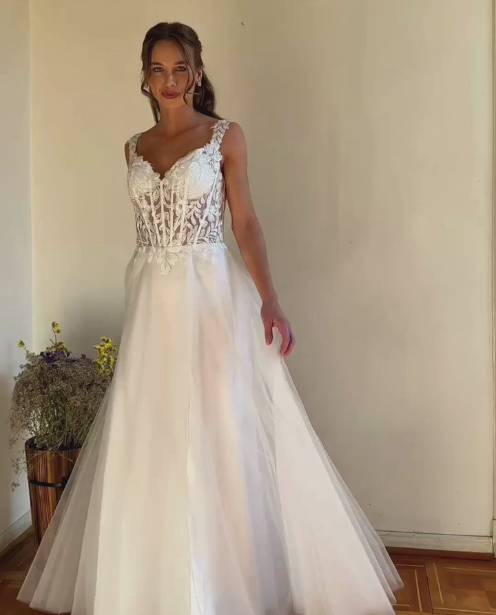 Vestido Largo de Novia Vilma Ivory