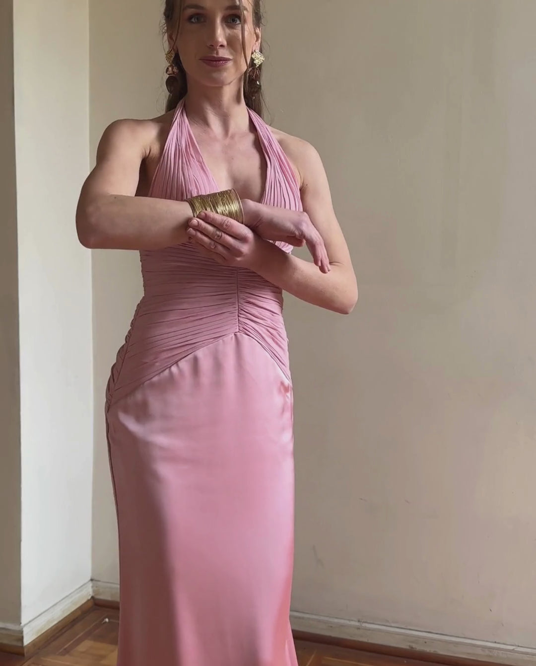 Vestido Largo de Fiesta Salome Rosado