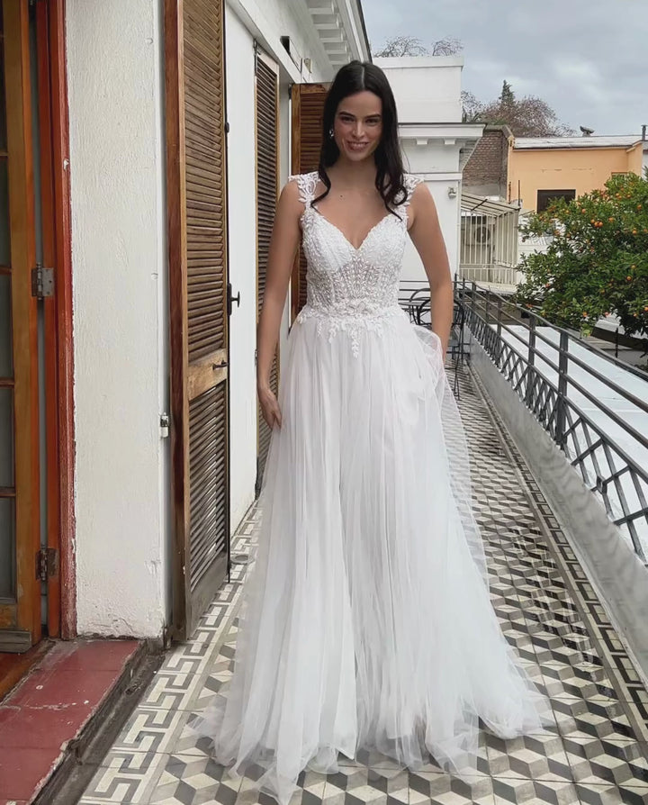 Vestido Largo de Novia Rebecca Blanco