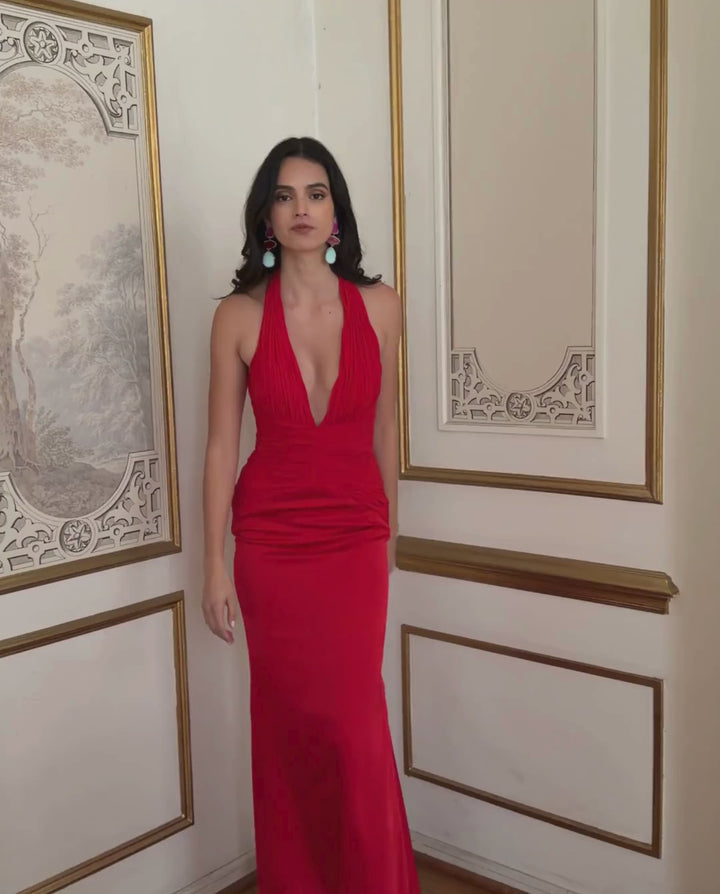 Vestido Largo de Fiesta Salome Rojo