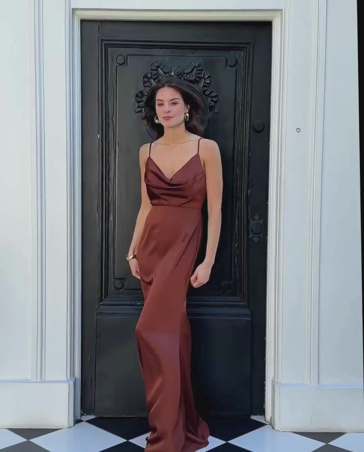 Vestido Largo de Fiesta Isi Chocolate