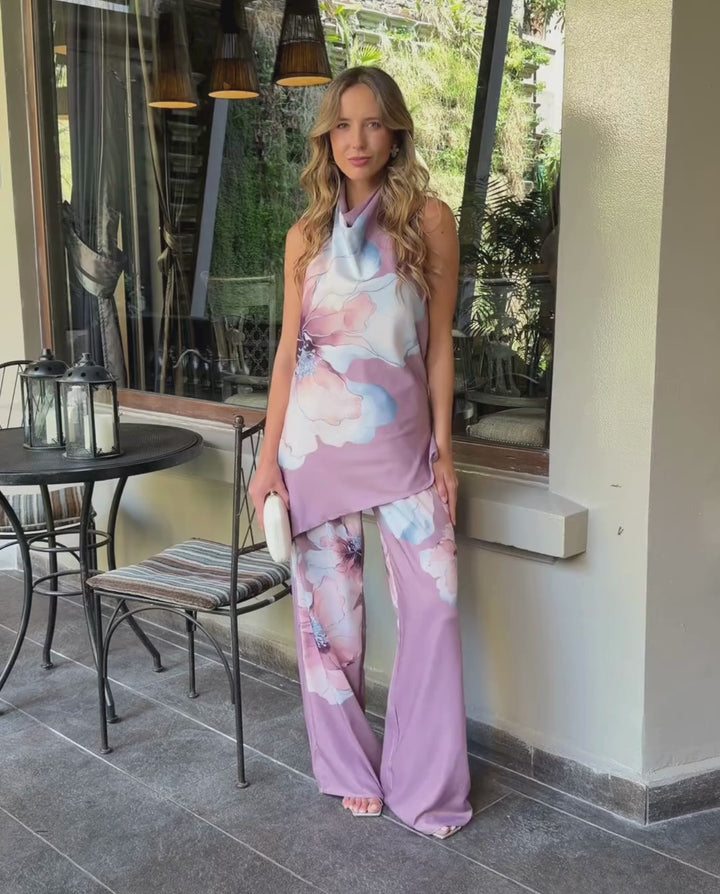 Conjunto de Fiesta Noemi Fondo Malva