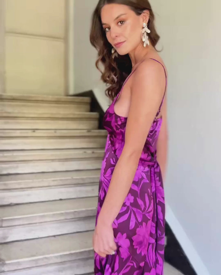 Vestido Largo de Fiesta Manuela Fondo Morado