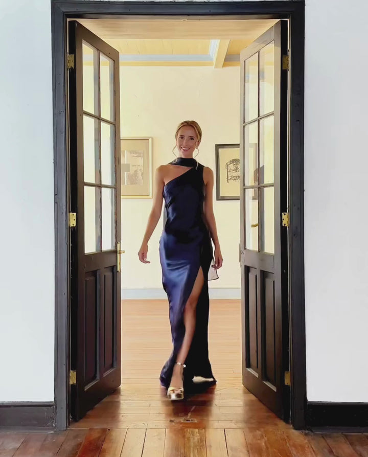 Vestido Largo de Fiesta Dublin Azul Oscuro