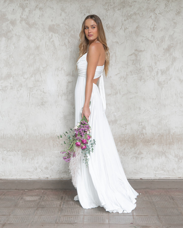 VESTIDO LARGO MAJO BLANCO
