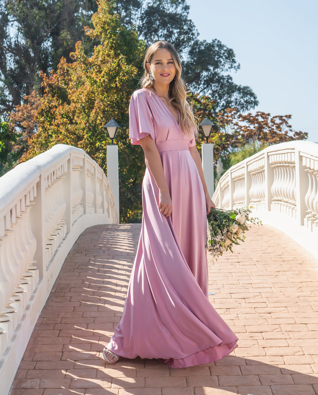 Rosa Palo Vestidos Largos De Fiesta De Encaje Vestido Largo Rosa