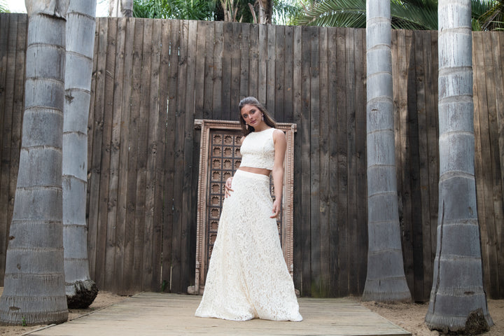 VESTIDO DE NOVIA 2 PIEZAS CONJUNTO EVA IVORY