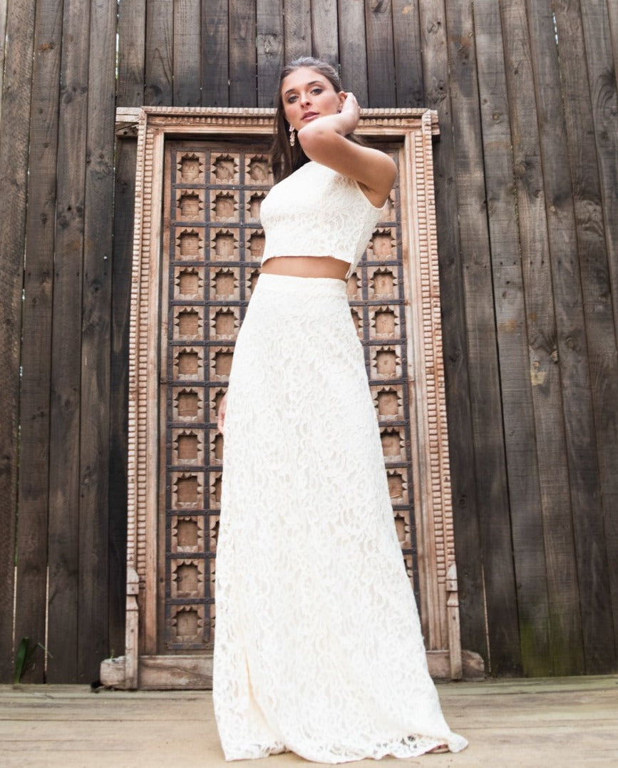 VESTIDO DE NOVIA 2 PIEZAS CONJUNTO EVA IVORY