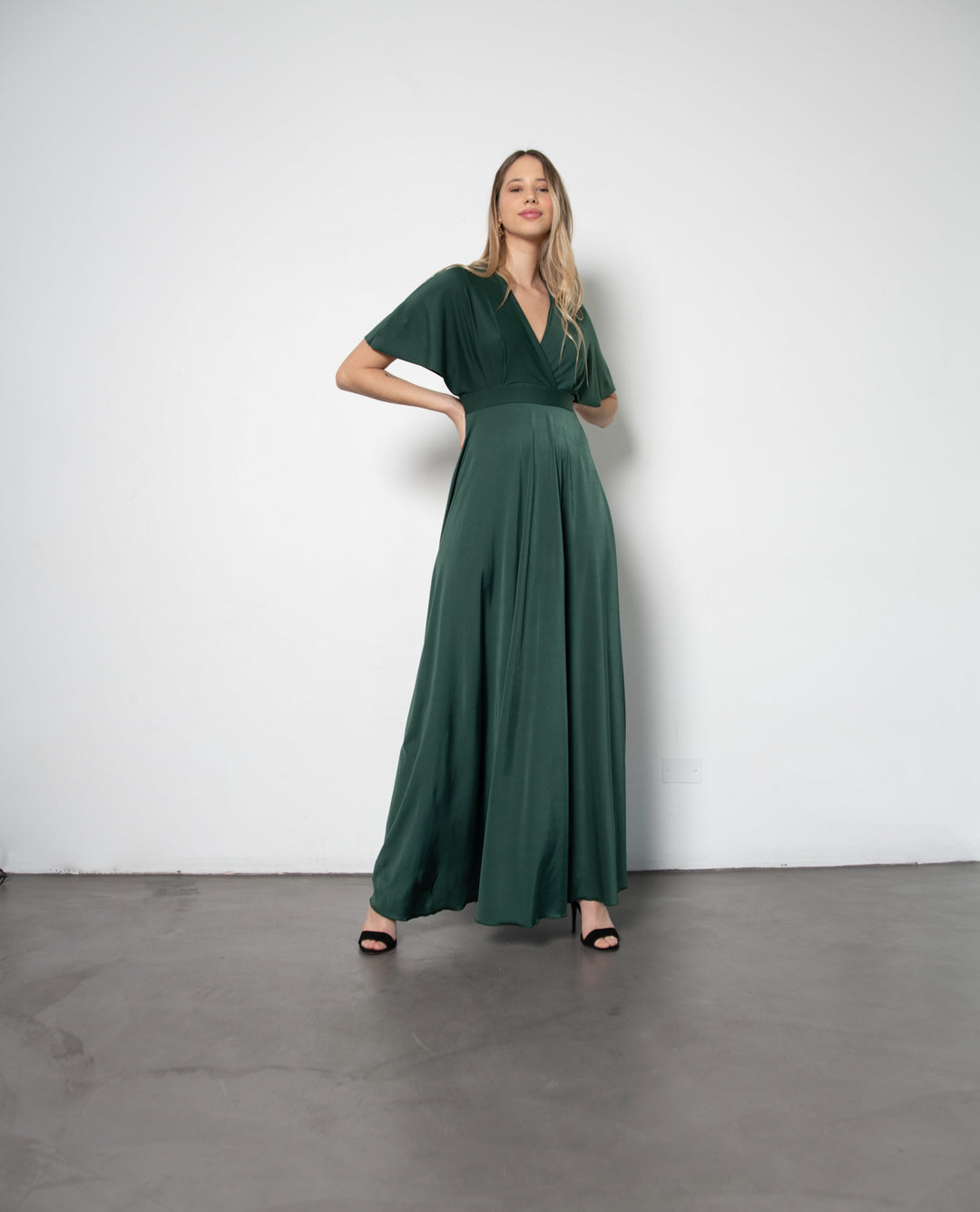 Vestido Largo de Fiesta Noa Verde Oscuro