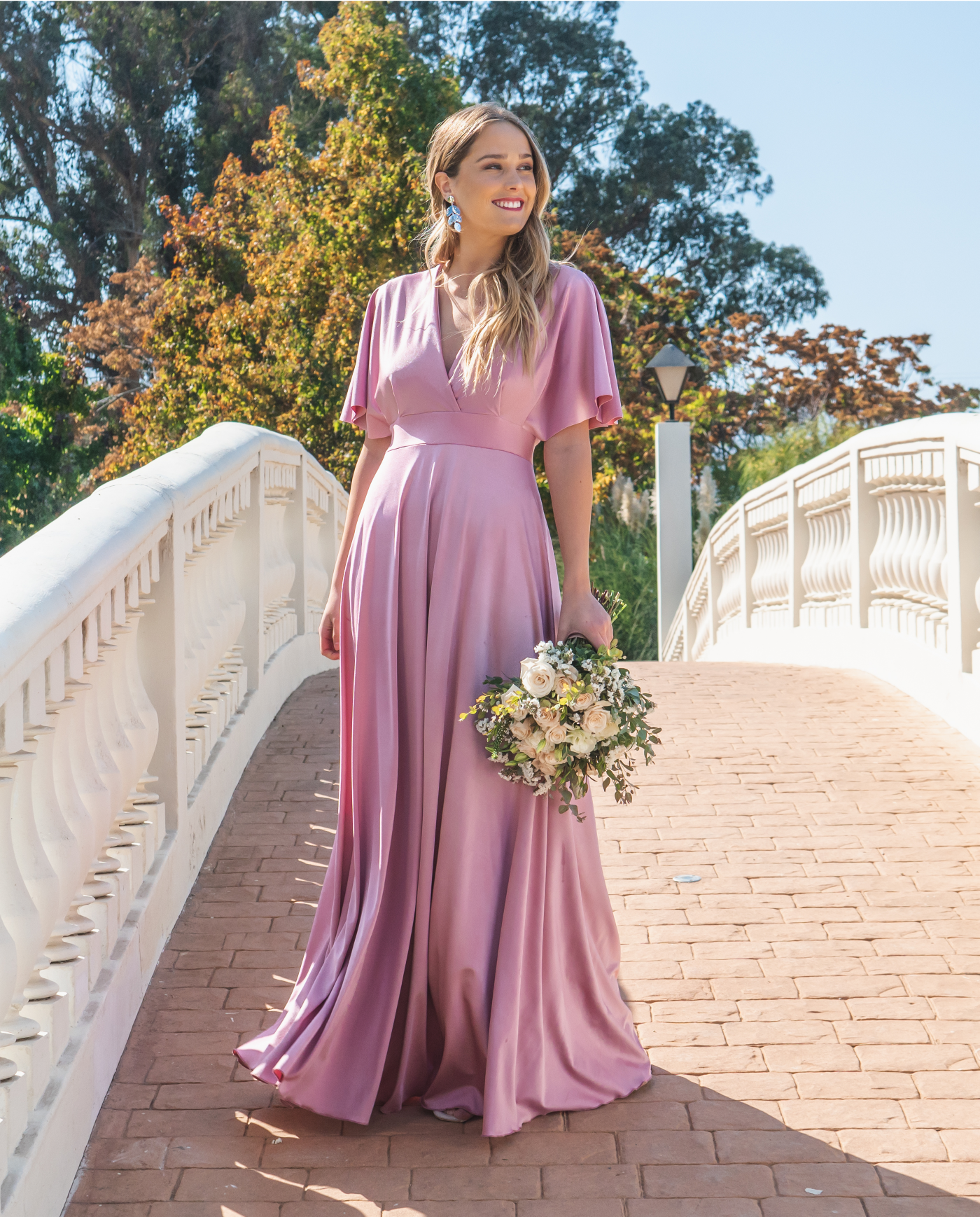 Rosa Viejo Vestido Fiesta Largo Rosa Palo Vestidos Largos De Color